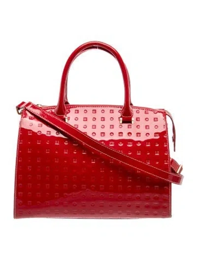 Pre-owned Arcadia Patent Leather Top Handle Bag In Red