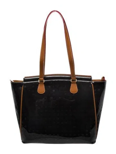 Pre-owned Arcadia Patent Leather Tote In Black