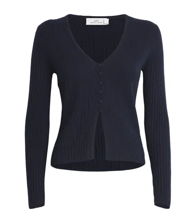 Arch 4 Cashmere Ribbed-knit Cardigan In Navy