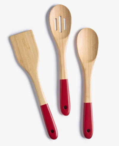 Arch Studio 3-piece Bamboo Utensil Set, Macy's Exclusive In Crimson Red