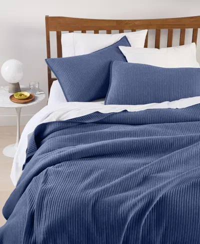 Arch Studio Heather Jersey 3-pc. Quilt Set, King, Exclusively At Macy's In Denim Blue