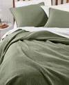 Arch Studio Heathered Jersey 3-pc. Quilt Set, Full/queen, Exclusively At Macy's In Fern Green