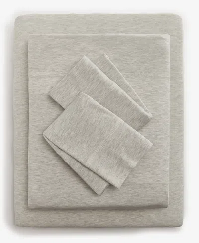 Arch Studio Jersey Cotton Blend 3-pc. Sheet Set, Twin, Exclusively For Macy's In Silver