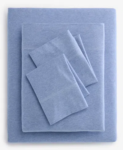 Arch Studio Jersey Cotton Blend 4-pc. Sheet Set, Queen, Exclusively For Macy's In Blue