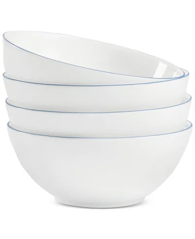 Arch Studio Opal Glass Blue Rim Coupe Cereal Bowl, Set Of 4, Exclusively At Macy's In Mint