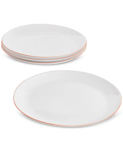 Arch Studio Opal Glass Rust Rim Dinner Plate, Set Of 4, Exclusively At Macy's In Orange
