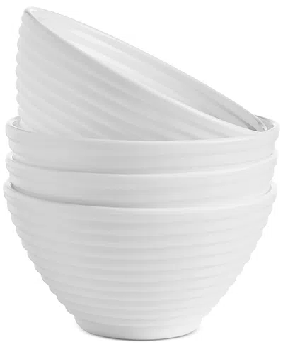 Arch Studio Opal Glass Spiral Cereal Bowls, Set Of 4, Exclusively At Macy's In White