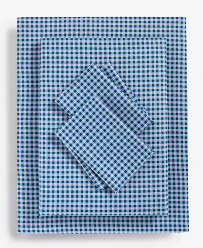 Arch Studio Printed Cotton Sateen 3-pc. Sheet Set, Twin, Exclusively For Macy's In Gingham Ocean