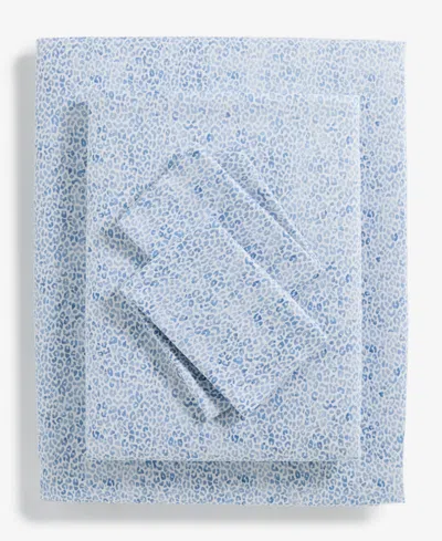 Arch Studio Printed Cotton Sateen 4-pc. Sheet Set, King, Exclusively For Macy's In Leopard Blue