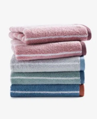 Arch Studio Quick Dry Striped Bath Towels Macys Exclusive In Chambray Stripe