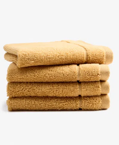 Arch Studio Quick Dry Washcloth 4-pack, Exclusively At Macy's In Ochre