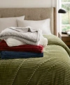 Arch Studio Ribbed Plush Blanket Macys Exclusive In Purple
