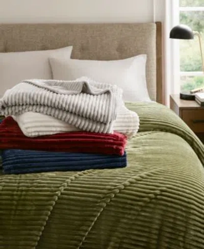 Arch Studio Ribbed Plush Blanket Macys Exclusive In Purple