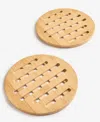Arch Studio Set Of 2 Round Bamboo Trivets In No Color
