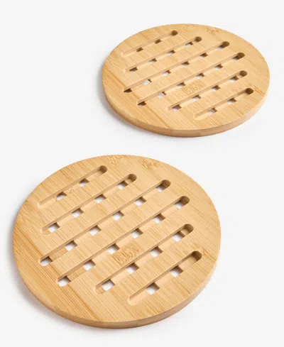 Arch Studio Set Of 2 Round Bamboo Trivets In No Color