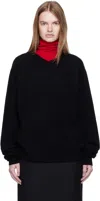 Arch The Black Cashmere V-neck Pullover Sweater In Black