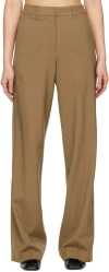Arch The Brown Simple Line Trousers In L/brown