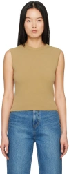 Arch The Khaki Crop Tank Top In Olive Brown