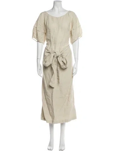 Pre-owned Arch The Linen Long Dress In Neutral