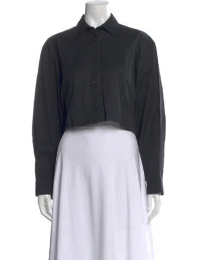 Pre-owned Arch The Long Sleeve Crop Top In Black