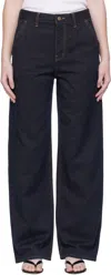 Arch The Navy Point Button Jeans In Blue