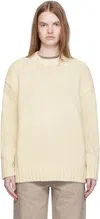 Arch The Off-white Basic Round Neck Knit Sweater In White