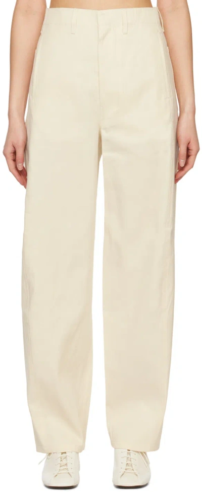 Arch The Off-white Line Trousers In Cream
