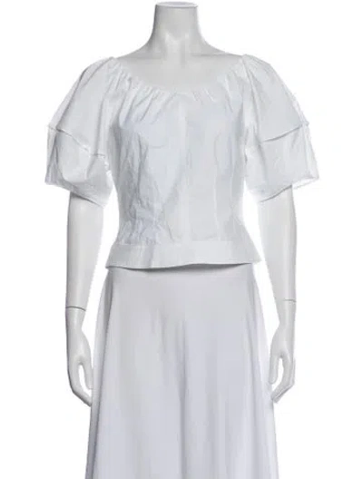 Pre-owned Arch The Scoop Neck Short Sleeve Top In White