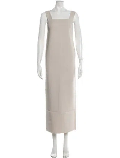 Pre-owned Arch The Square Neckline Long Dress In Neutrals