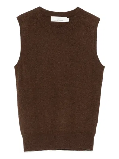 Arch4 Alessandra Knit Top In Brown