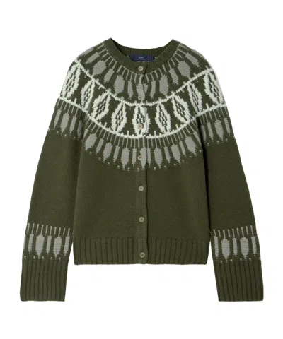 Arch4 Aspen Fair Isle Cashmere Cardigan In Green