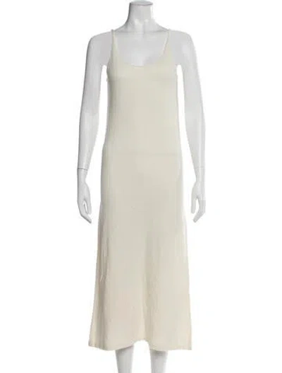 Pre-owned Arch4 Baby Cashmere Long Dress In Neutrals