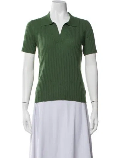 Pre-owned Arch4 Baby Cashmere V-neck Polo In Green