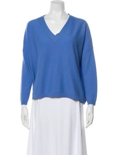 Pre-owned Arch4 Baby Cashmere V-neck Sweater In Blue