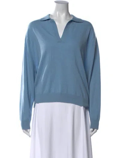 Pre-owned Arch4 Baby Cashmere V-neck Sweater In Blue
