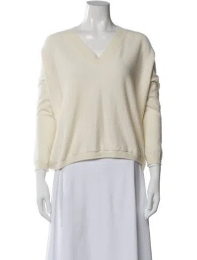 Pre-owned Arch4 Baby Cashmere V-neck Sweater In Neutral