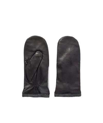Arch4 Basil Leather And Cashmere Gloves In Black