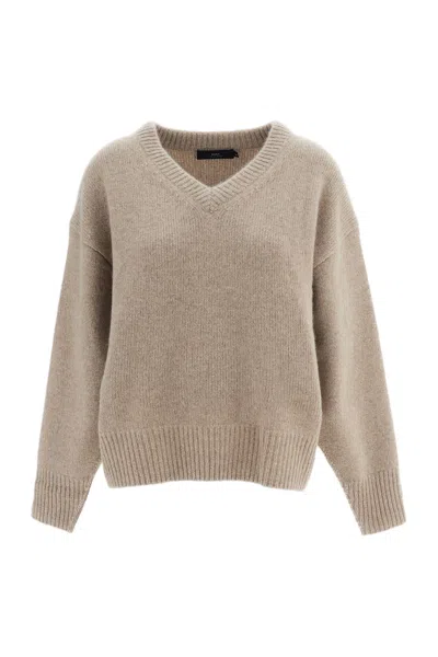 Arch4 Beige Estelle Chunky-knit V-neck Cashmere Sweater In Multi