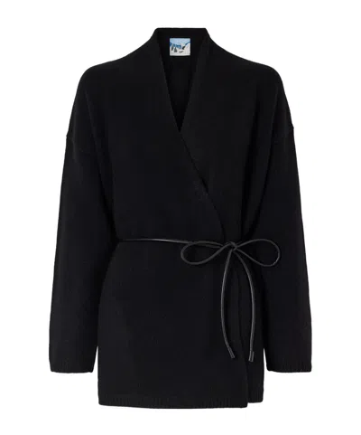 Arch4 Belted Cashmere Cardigan In Black