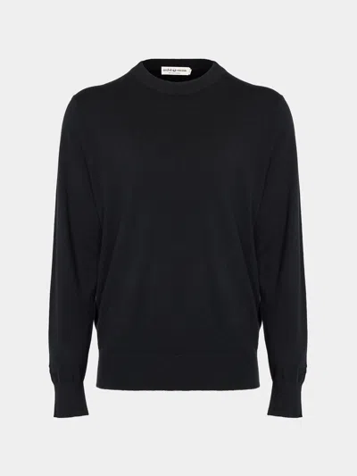 Arch4 Bene Baby Goat Cashmere Crew-neck Sweater Size: M In Black