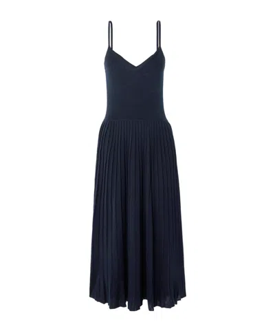 Arch4 Ribbed Silk And Organic Cashmere-blend Midi Dress In Blue