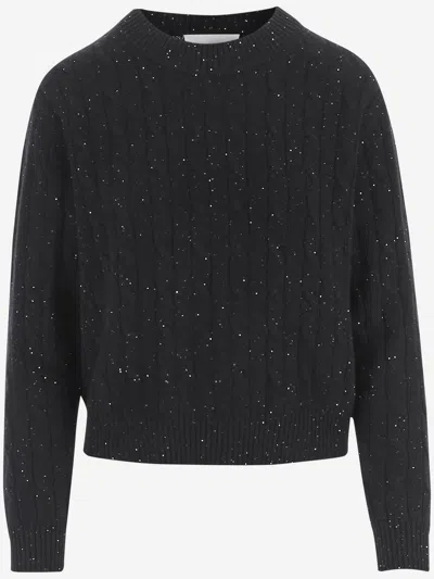 Arch4 Braided Sequin Sweater In Black