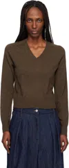 Arch4 Brown Boston V-neck Sweater In Brown