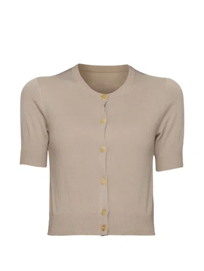 Arch4 Buttoned Knitted Top In Neutral
