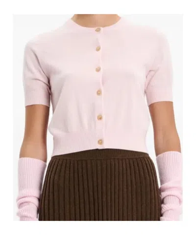 Arch4 Buttoned Short-sleeve Cardigan In Pink
