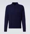 Arch4 Cable-knit Cashmere Polo Sweater In Blue