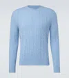 Arch4 Cable-knit Cashmere Sweater In Blue