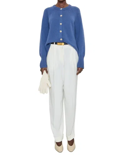 Arch4 Cashmere Belgravia Cashmere Cardigan In Washed Indigo In Blue