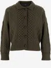 Arch4 Cashmere Cardigan With Cable Knit Pattern In Green