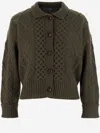 Arch4 Cashmere Cardigan With Cable Knit Pattern In Green